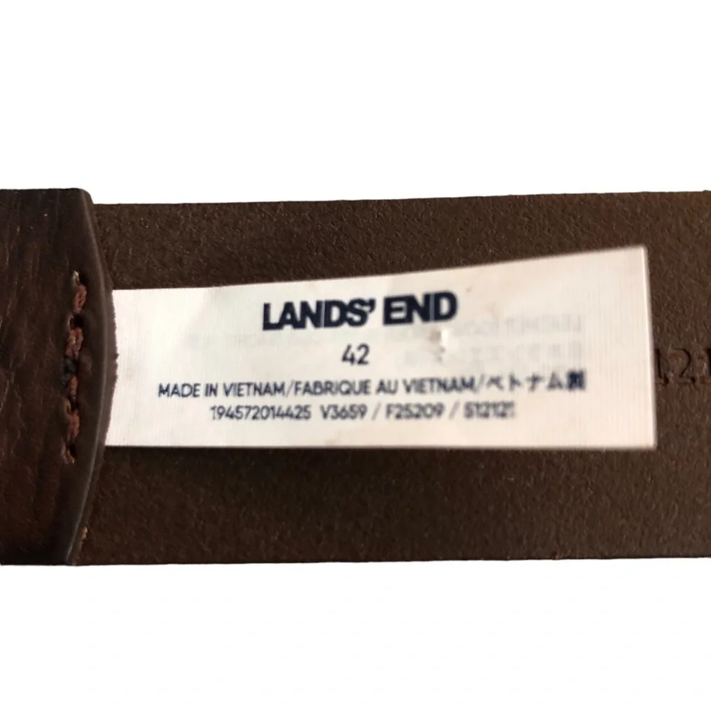Land’s End Mens Casual Brown Leather Belt Size 42